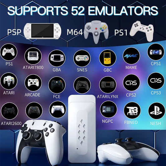 M22 Game Stick 4K 64GB 30000+ Games 52 Simulators EMUIELEC System 2.4G Wireless Retro Classic Video Gaming Consoles