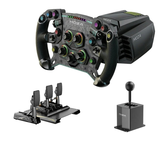 MOZA Racing Pro Sim Bundle: R16 V2 DD Base (16Nm), GS V2P GT Wheel, CRP2 3-Pedal Set & HGP Shifter Games Corner 