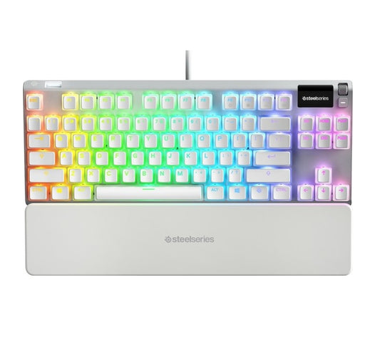 SteelSeries Apex 7 TKL Compact Mechanical Gaming Keyboard – OLED Smart Display – USB Passthrough and Media Controls – Linear and Quiet – RGB Backlit (Red Switch) Games Corner 