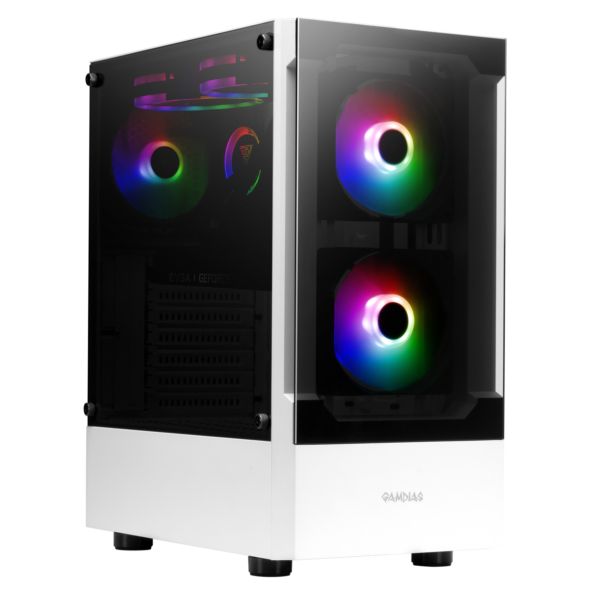 GAMDIAS TALOS E3 MESH RGB ATX Mid Tower PC Case-White