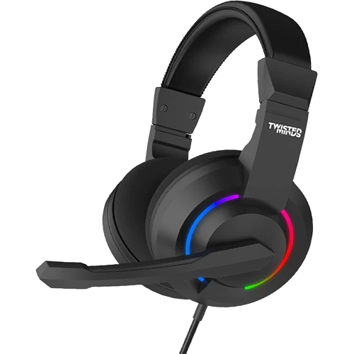 Twisted Minds 4-in-1 Gaming Bundle - Wired Keyboard, DPI Adjustable Mouse, Rainbow Static Headset & Mouse Pad - TM-FUSION-XI