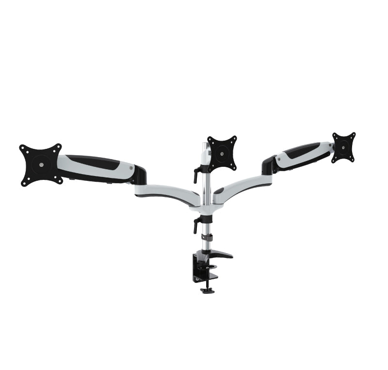 MASTERMIND TMAW-1 - TRIPLE MONITOR ARM WHITE COLOR - FOR 15” - 24” MONITORS