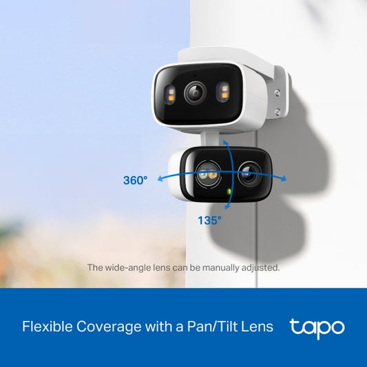 Tapo C246D Indoor/Outdoor Dual Lens Security Camera  360° AI Tracking & Night Vision
