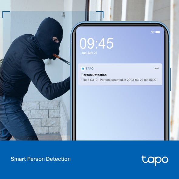 TP-Link Tapo C310 V2 Outdoor Security Wi-Fi Camera – 3MP 2K QHD, 2304×1296 Resolution, Night Vision, Motion Detection, Two-Way Audio, Built-In Siren, IP66 Weatherproof