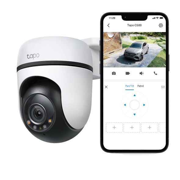 TP-Link Tapo C500 Outdoor Pan/Tilt Security WiFi Camera – 1080p Full HD, 360° Visual Coverage, Smart AI Detection, Night Vision, Two-Way Audio, Motion Tracking, IP65 Weatherproof, WiFi Security Camera