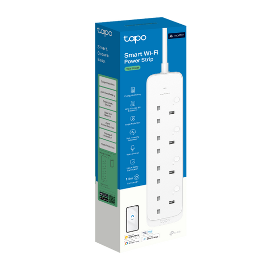 Tapo P304M Matter-Certified Smart Power Strip  4-Outlet Surge Protector with Energy Tracking