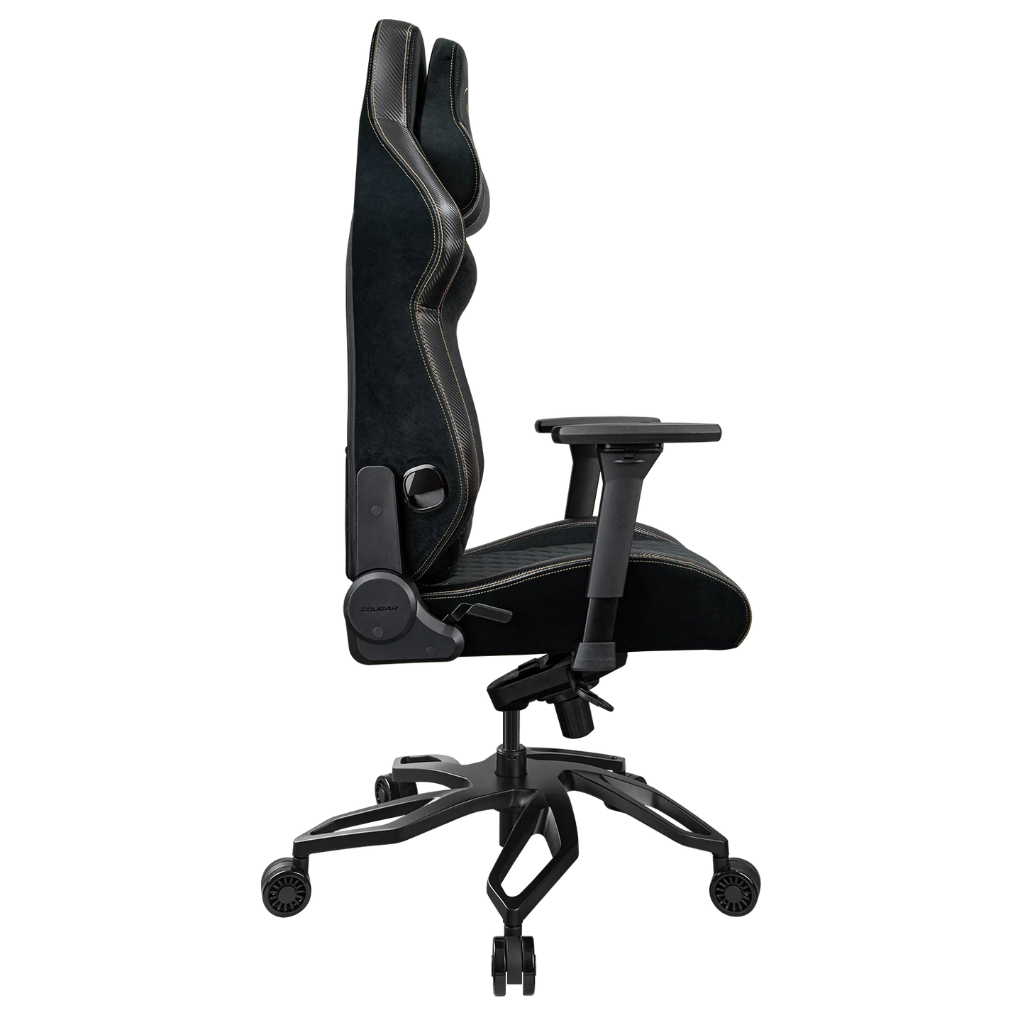 COUGAR Titan Pro V2 Gold F Gaming Chair – Ergonomic Design, 4D Adjustable Armrests, Magnetic Neck Pillow, Plush Velvet