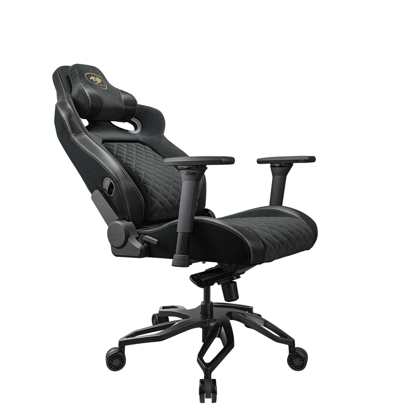 COUGAR Titan Pro V2 Gold F Gaming Chair – Ergonomic Design, 4D Adjustable Armrests, Magnetic Neck Pillow, Plush Velvet