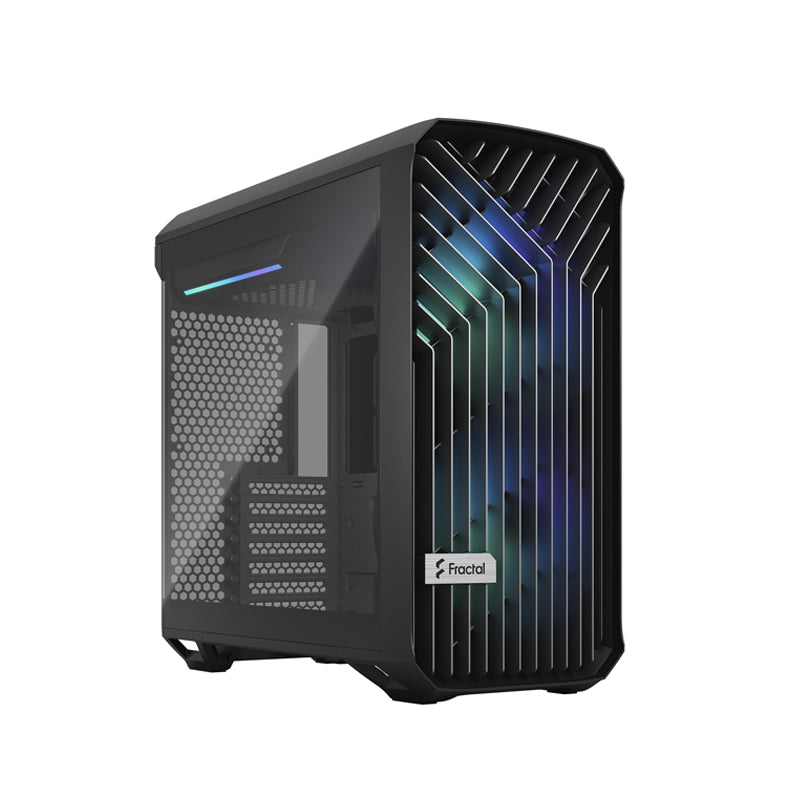 Fractal Design Torrent Compact RGB Black - Light Tint Tempered Glass Side Panels - Open Grille for Maximum air Intake - Two 180mm RGB PWM Fans Included - Type C - ATX Airflow Mid Tower PC Gaming Case-GC