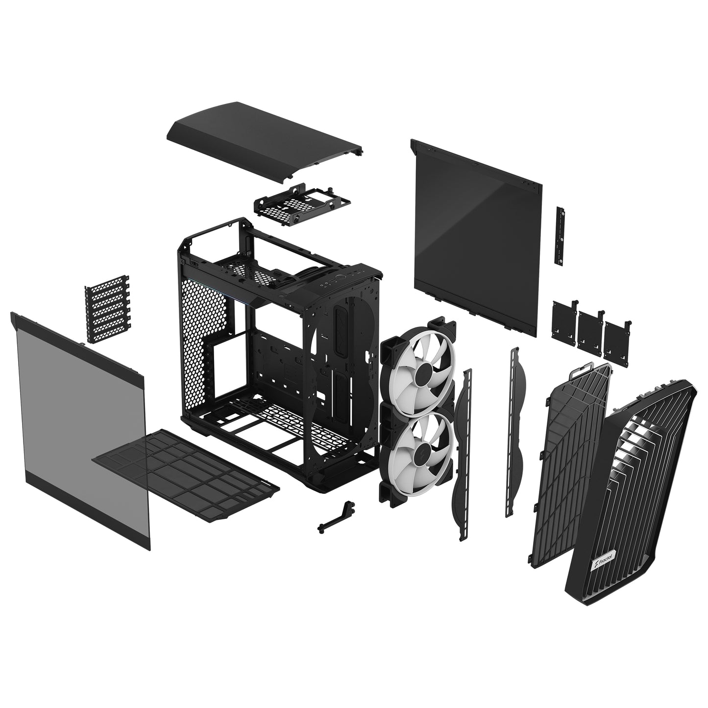 Fractal Design Torrent Compact RGB Black - Light Tint Tempered Glass Side Panels - Open Grille for Maximum air Intake - Two 180mm RGB PWM Fans Included - Type C - ATX Airflow Mid Tower PC Gaming Case-GC