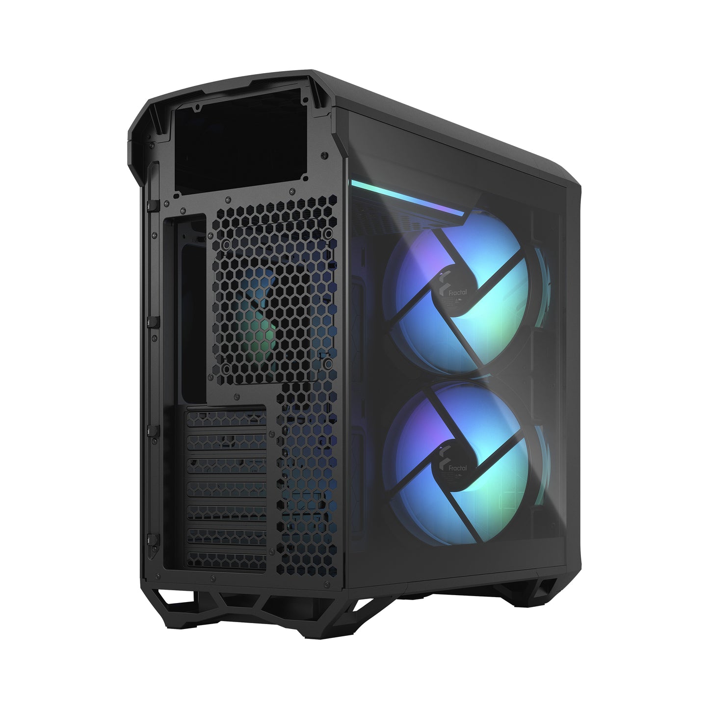 Fractal Design Torrent Compact RGB Black - Light Tint Tempered Glass Side Panels - Open Grille for Maximum air Intake - Two 180mm RGB PWM Fans Included - Type C - ATX Airflow Mid Tower PC Gaming Case-GC