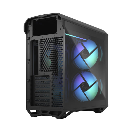 Fractal Design Torrent Compact RGB Black - Light Tint Tempered Glass Side Panels - Open Grille for Maximum air Intake - Two 180mm RGB PWM Fans Included - Type C - ATX Airflow Mid Tower PC Gaming Case-GC