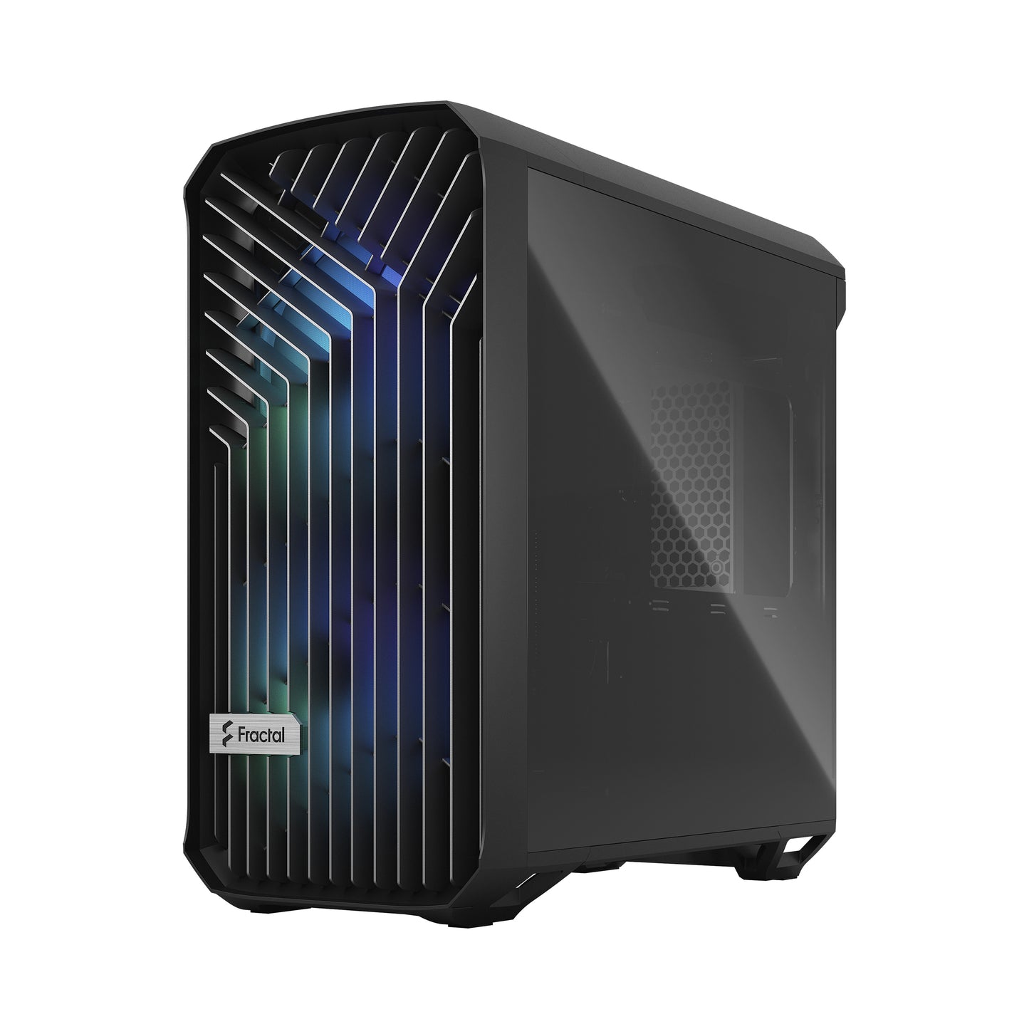 Fractal Design Torrent Compact RGB Black - Light Tint Tempered Glass Side Panels - Open Grille for Maximum air Intake - Two 180mm RGB PWM Fans Included - Type C - ATX Airflow Mid Tower PC Gaming Case-GC