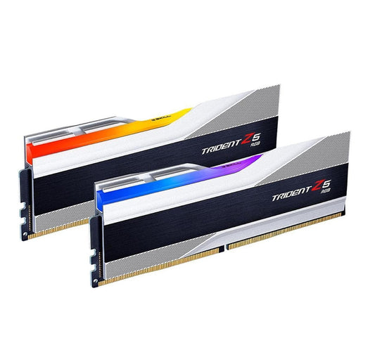 G.SKILL TRIDENT Z5 RGB SERIES (INTEL XMP 3.0) DDR5 RAM 32GB (2X16GB) 6400MT/S CL32-39-39-102 1.40V DESKTOP COMPUTER MEMORY UDIMM - METALLIC SILVER