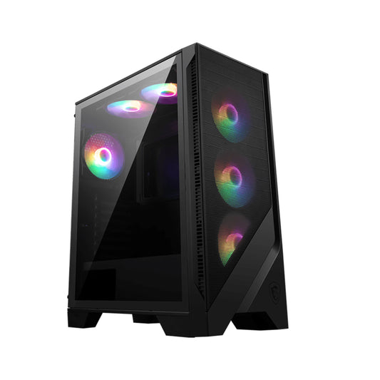 MSI MAG FORGE 120A AIRFLOW Mid Tower Case, 5x Pre-installed ARGB Fans,Tempered Glass Window, Black