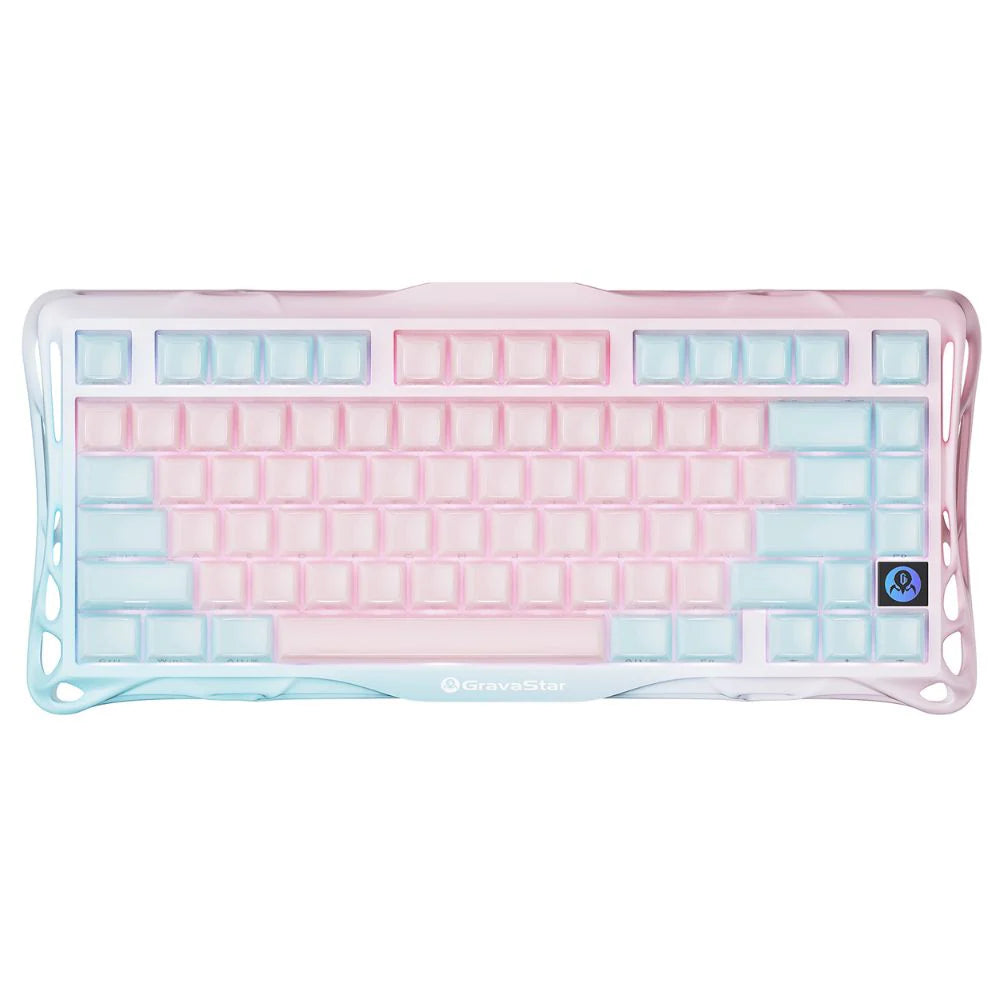 GravaStar K1 Lite 75% Wireless Mechanical Gaming Keyboard, Lumen Rose, Tri-Mode Connectivity, Hot-Swappable, RGB, Lumen Rose | K1 Lite