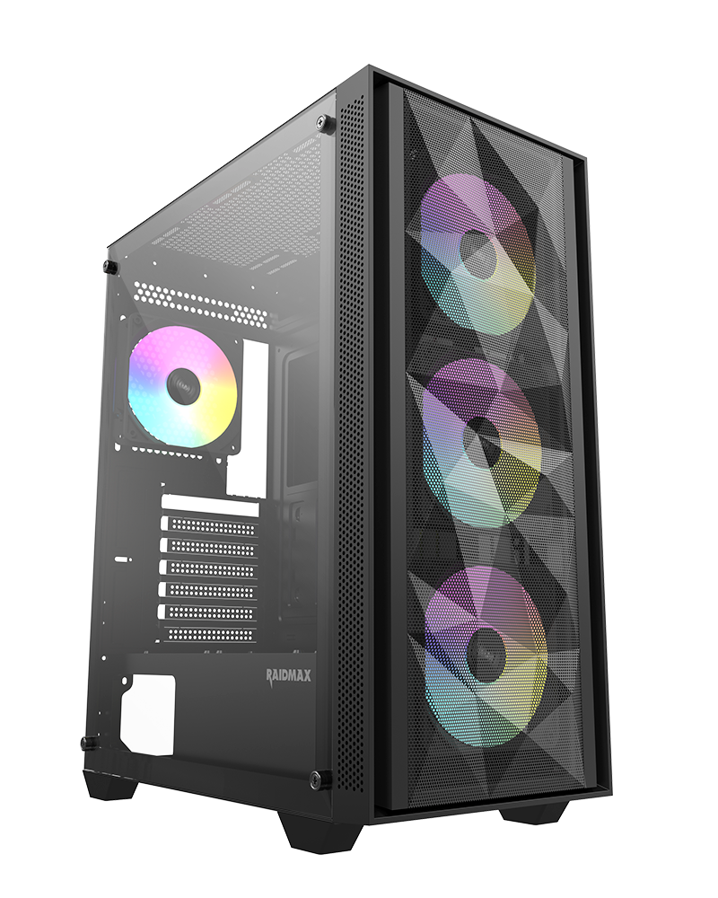 RAIDMAX V217 Mesh Gaming Case with 4 ARGB Fans –
