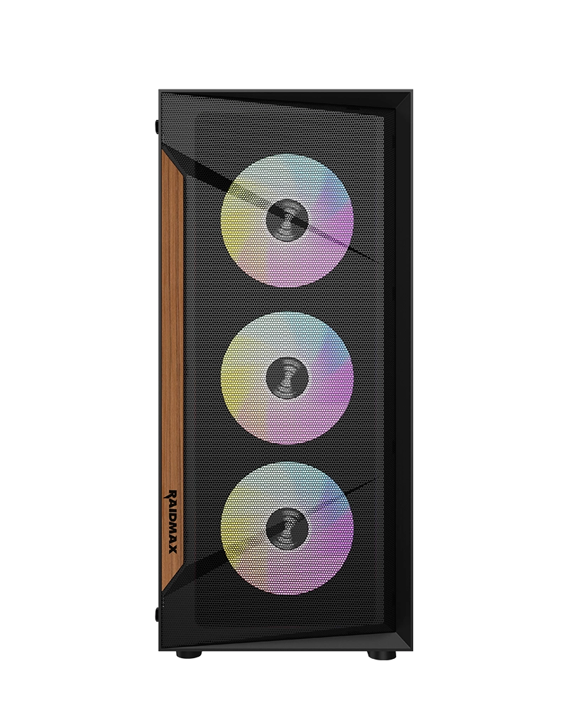 Raidmax Vector V219 ATX Mid-Tower Gaming PC Case – Mesh Front Airflow, Tempered Glass, 4 ARGB Fans - Games Corner 