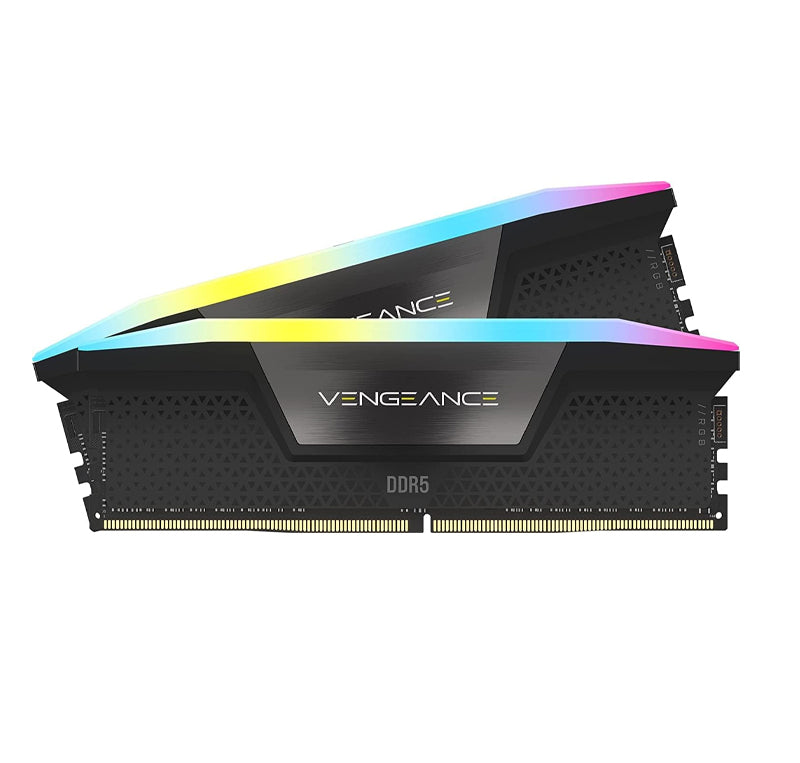 CORSAIR VENGEANCE RGB DDR5 RAM 32GB (2X16GB) 6400MHZ CL32 INTEL XMP ICUE COMPATIBLE COMPUTER MEMORY - BLACK (CMH32GX5M2B6400C32)