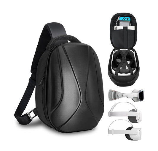 BNLNHOGVR QUEST 3 CARRYING CASE COMPITABLE WITH META QUEST 3/QUEST 2/VISION PRO VR HEADSET, EXPAND CAPACITY FOR ELITE HEAD STRAP AND CONTROLLER ACCESSORIES, ULTRA UNIQUE DESIGN FOR COMFORT TRAVEL