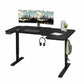 XOVO Height Adjustable L-Shaped Gaming Desk – Motorized Electric Desk, Carbon Fiber Surface, RGB LED Lighting & Headphone Hook – Black Right