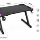 XOVO Carbon Fiber RGB Gaming Table (Z Shaped) 120 × 60 × 74 cm with Cup Holder & Phone Holder
