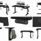 XOVO Height Adjustable L-Shaped Gaming Desk – Motorized Electric Desk, Carbon Fiber Surface, RGB LED Lighting & Headphone Hook – Black Right