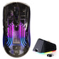 ATTACK SHARK X2 PRO Wireless Semi-Transparent Black Gaming Mouse with RGB Magnetic Charging Dock,Tri-Mode (BT/2.4G/Wired)-Black