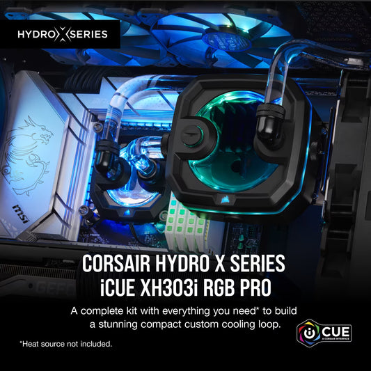 Corsair Hydro X Series xh303i Hardline Water Cooling Kit With,Incl XC7 CPU Water Block, XR5 360MM Radiator, XD3 Pumb Res and Icue SP120 Rgb Pro Fans