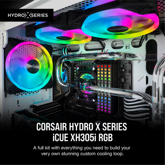 Corsair Hydro X Series xh305i Hardline Water Cooling Kit With/Incl XC7 CPU Water Block, XR5 360MM Radiator, XD5 Pump Res and Icue QL120 Rgb Fans