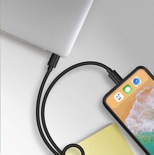 Powerology USB-C to Lightning Cable,PD60W, MFI Approved Connector,3M Cable Length,30000+ Bends, Black,P3BCLBK