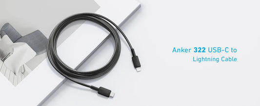 Anker USB-C to Lightning Cable Nylon Braided 3ft/0.9m - Black, A81B5H11