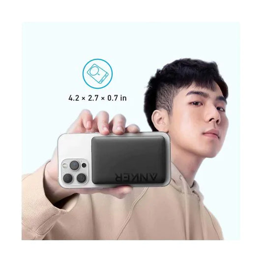 Anker 334 MagGo PowerCore 10000 mAh Battery Slim Wireless Power Bank - Black Games Corner 