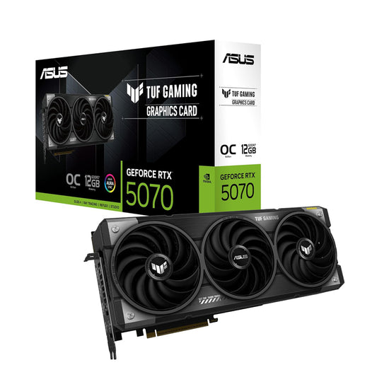 ASUS TUF Gaming GeForce RTX ™ 5070 12GB GDDR7 OC Edition Gaming Graphics Card, PCIe® 5.0, HDMI®/DP 2.1, 3.125-slot, Military-Grade Components, Protective PCB Coating, axial-tech Fans-B0DS6S98ZF