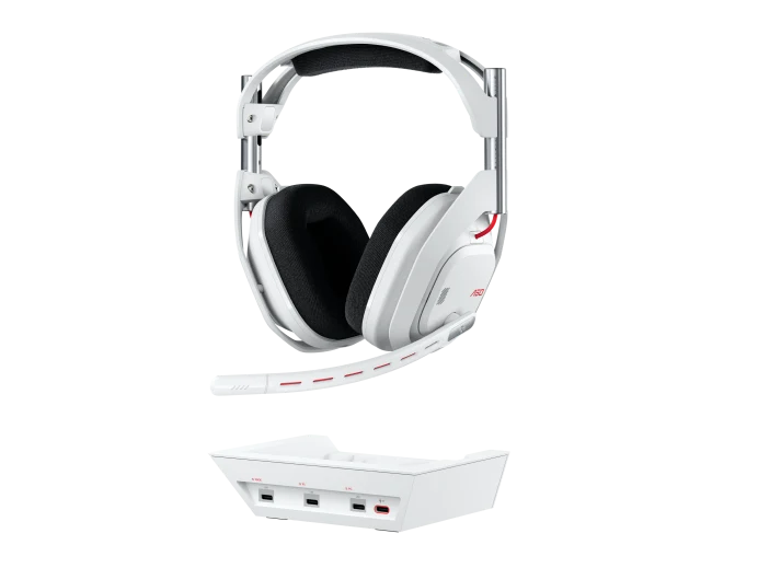 Logitech G Astro A50 Omni-Platform Wireless Gaming Headset + Base Station for PS5, Xbox, PC:  White