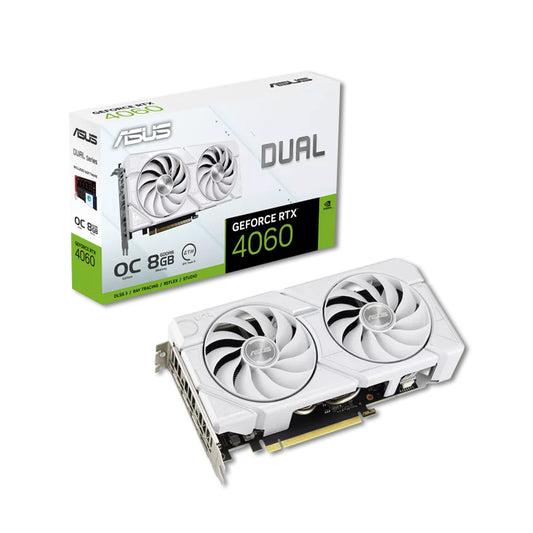 Asus Dual GeForce RTX 4060 EVO OC 8GB GDDR6 Graphics Card - White - 90YV0JCB-M0NA00