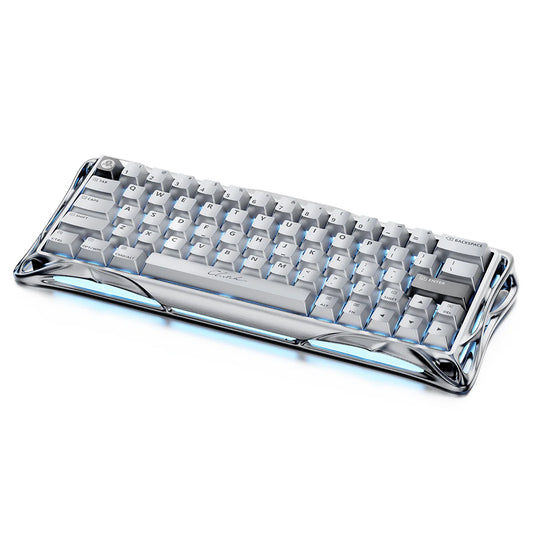 GravaStar Mercury V60 Pro Deluxe Edition, Aluminum Magnetic Gaming Keyboard 8kHz Polling & Dual Keycap Gift Set, Chrome Silver | V60 Pro Deluxe Games Corner 