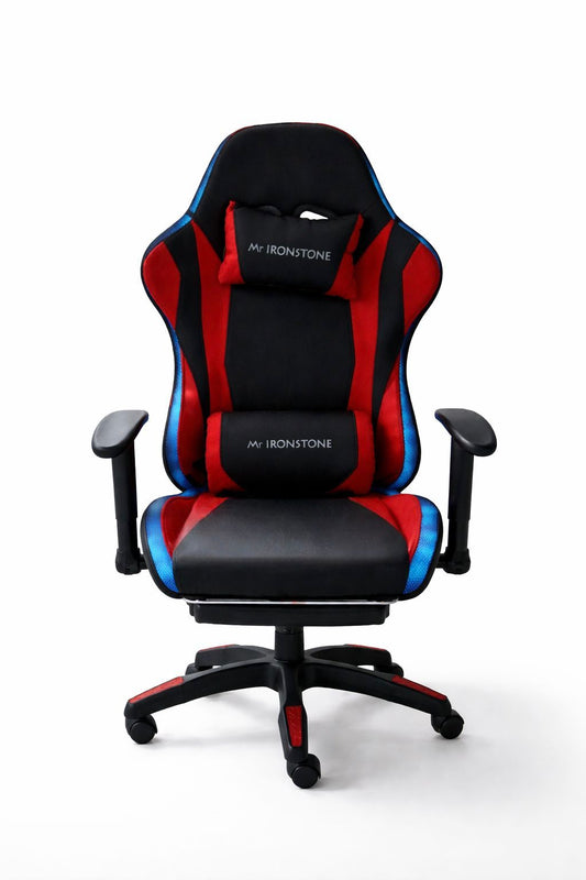RGB Gaming Chair with Bluetooth Speakers – Ergonomic Racing Style (Black/Red) Games Corner 
