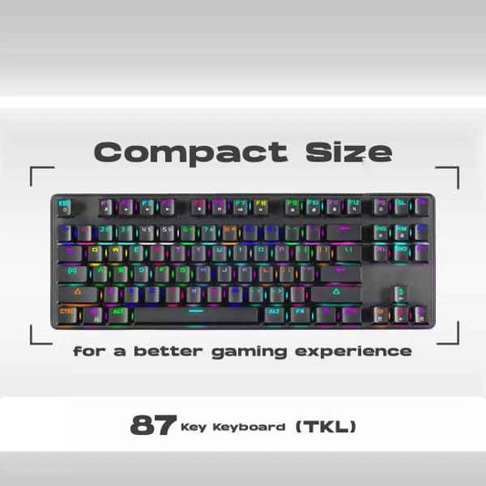GameStop GS200 RGB Gaming Mechanical Keyboard - Outemu Brown Switches - 1000Hz Polling Rate - FPS Sniper (Bla