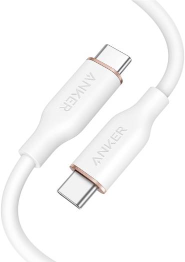 Anker Powerline IIl Flow Usb-C To Usb-C 100W Cable 6ft White, A8553H21