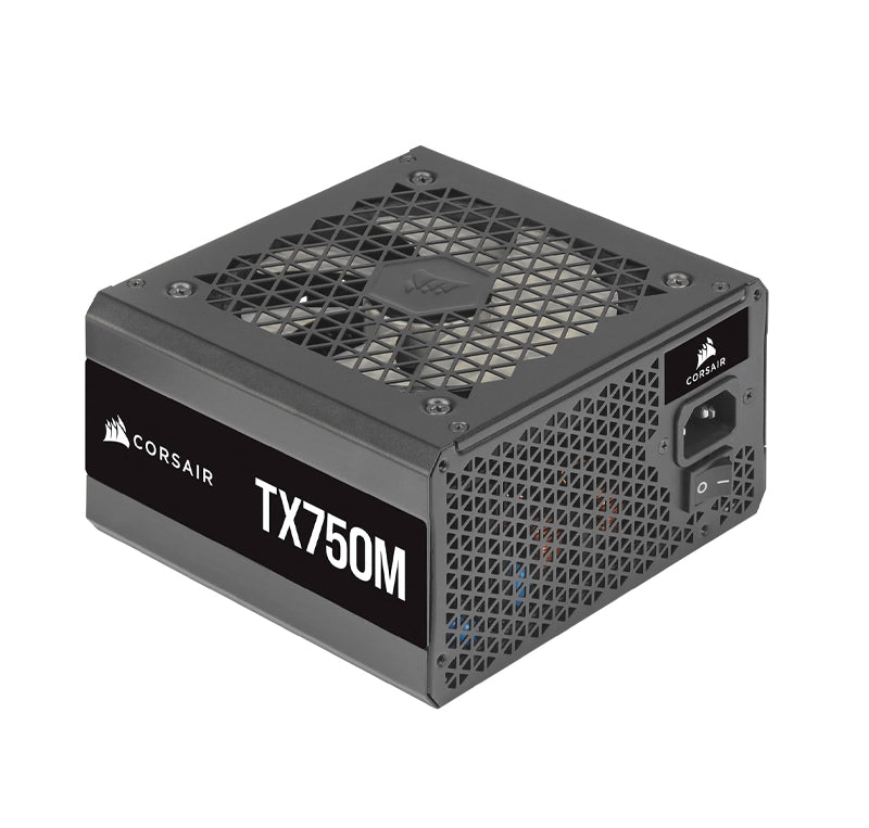 CORSAIR TX750M, TX-M SERIES, 750 WATT 80 PLUS GOLD SEMI-MODULAR LOW-NOISE ATX POWER SUPPLY (DUAL EPS12V CONNECTION, LOW-NOISE OPERATION, 105°C CAPACITORS, COMPACT SIZE) BLACK