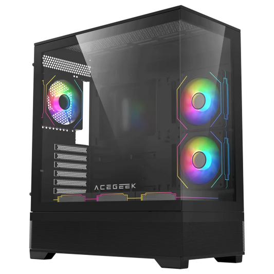AceGeek Cruiser L460 Computer Case, Up to 360mm Radiator & 9x Fan Support, 0.7mm Tempered Glass.