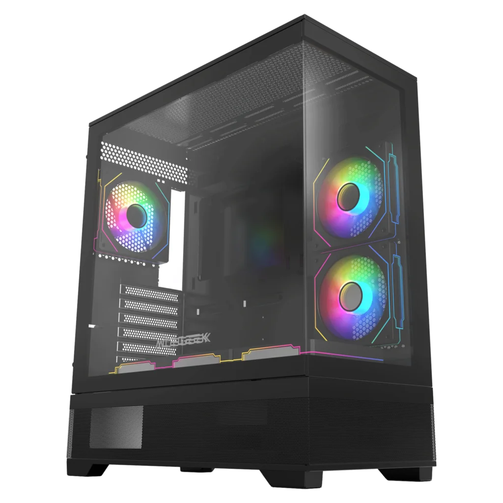 AceGeek Cruiser L460 Computer Case, Up to 360mm Radiator & 9x Fan Support, 0.7mm Tempered Glass.