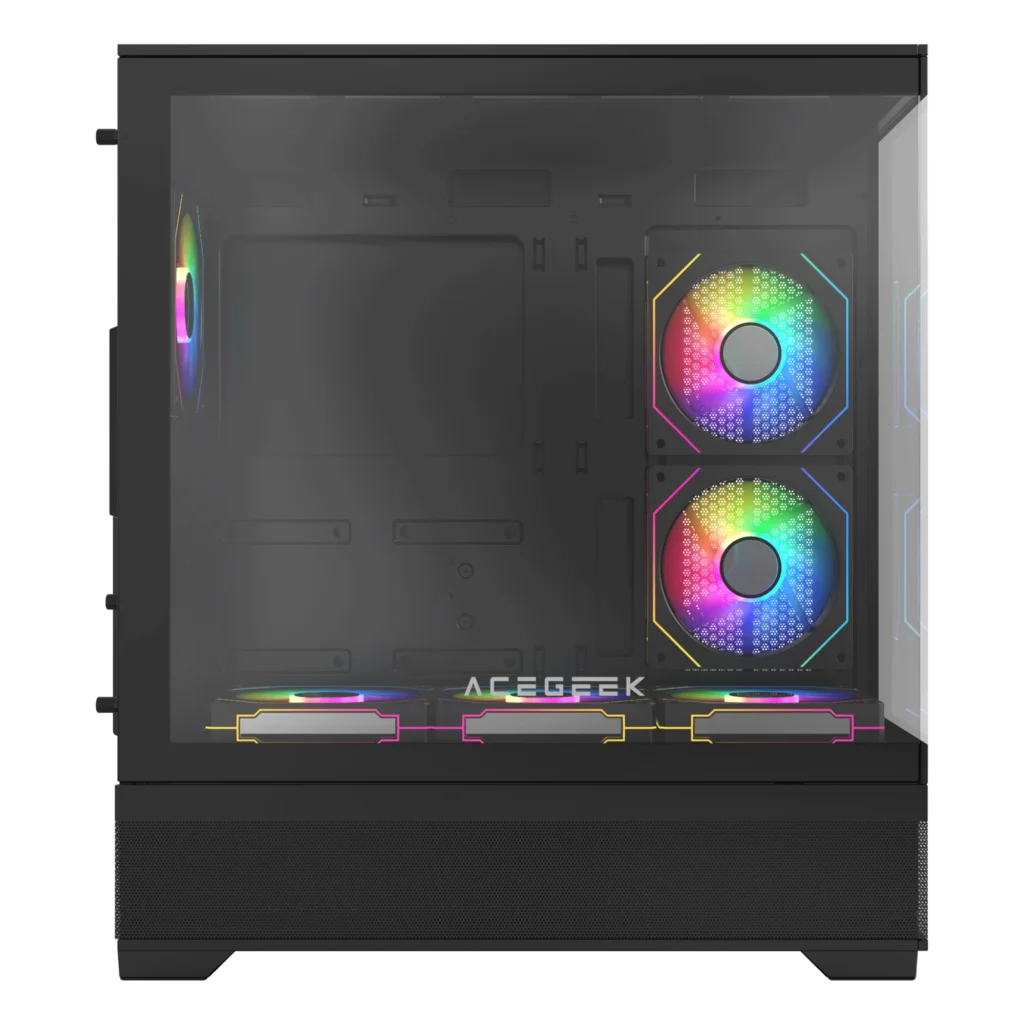 AceGeek Cruiser L460 Computer Case, Up to 360mm Radiator & 9x Fan Support, 0.7mm Tempered Glass.