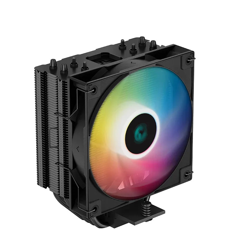 DeepCool AG400 BK ARGB Single Tower 120mm CPU Cooler, 2000 RPM Fan Speed, 75.89 CFM Airflow, ARGB LED, 3.36W Power, ≤31.6 dB(A) Fan Noise, LGA1700/1200/AM5/AM4 Black | R-AG400-BKANMC-G-2