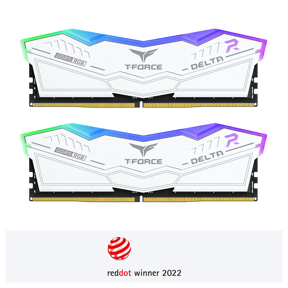 TEAMGROUP T-Force Delta RGB DDR5 Ram 32GB (2x16GB) 6200MHz PC5-49600 CL38 Desktop Memory Module Ram for 600 700 Series Chipset XMP 3.0 Ready White-GC