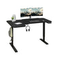 XOVO Height Adjustable L-Shaped Gaming Desk – Motorized, Carbon Fiber Surface, RGB LED Lighting, Cup Holder & Headphone Hook  – Black Left