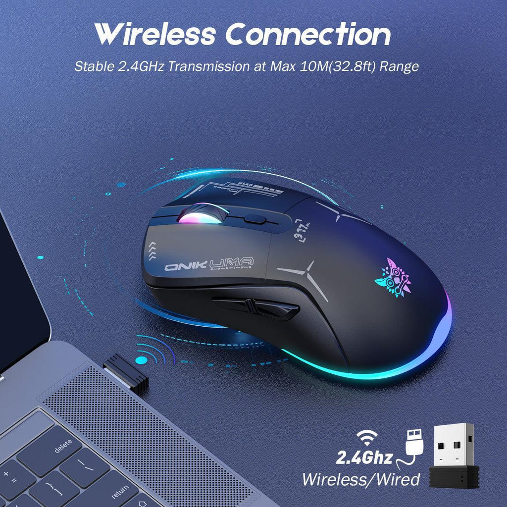 Onikuma CW917 Gaming Mouse Wireless 4800 DPI Adjustable DPI Levels-Black