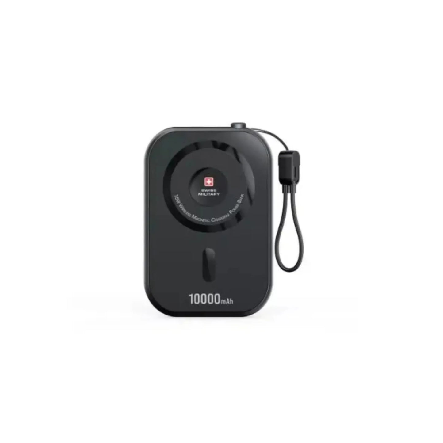 Swiss Military 3-in-1 Wireless Magnetic Power Bank, 10000 mAh, Black