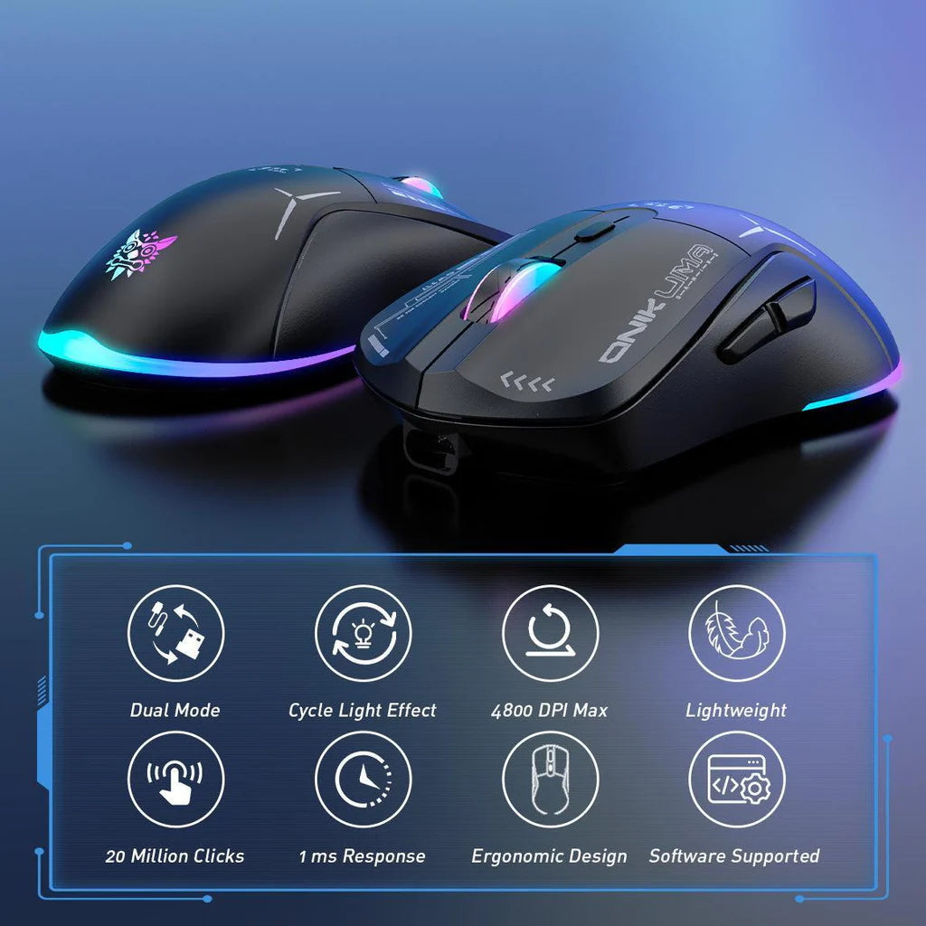 Onikuma CW917 Gaming Mouse Wireless 4800 DPI Adjustable DPI Levels-Black